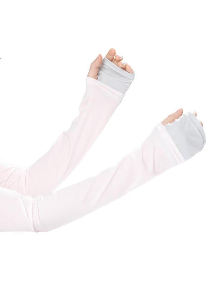 Jiumu Ice Silk Sun Protection Arm Sleeves For Women, Cooling Uv Protection Arm Sleeves For Summer Driving And Cycling - Image 1