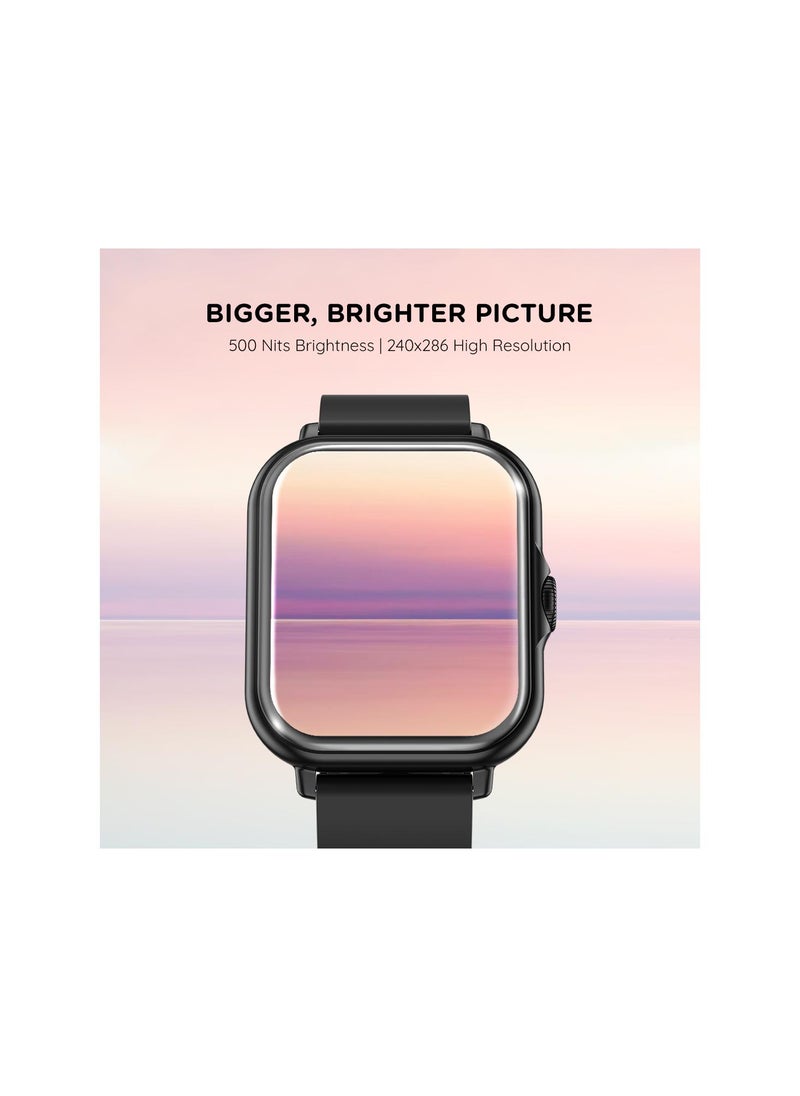 Pebble Spark Ace 1.85" Smartwatch for Men and Women, Large HD Display, Health Suite, 100+ Watch Faces, 7 Days Battery Life - Jet Black  - Image 3
