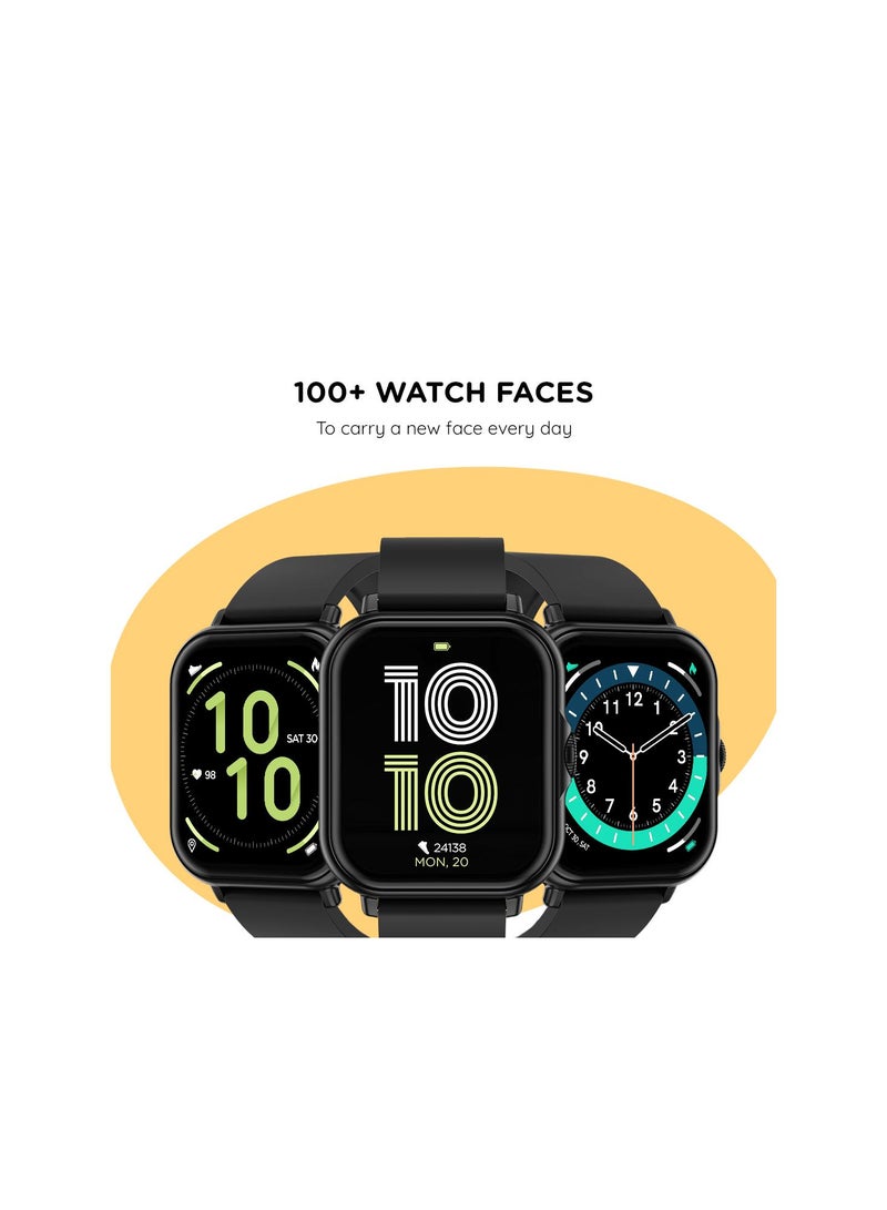 Spark Ace 1.85" Smartwatch for Men and Women, Large HD Display, Health Suite, 100+ Watch Faces, 7 Days Battery Life - Jet Black