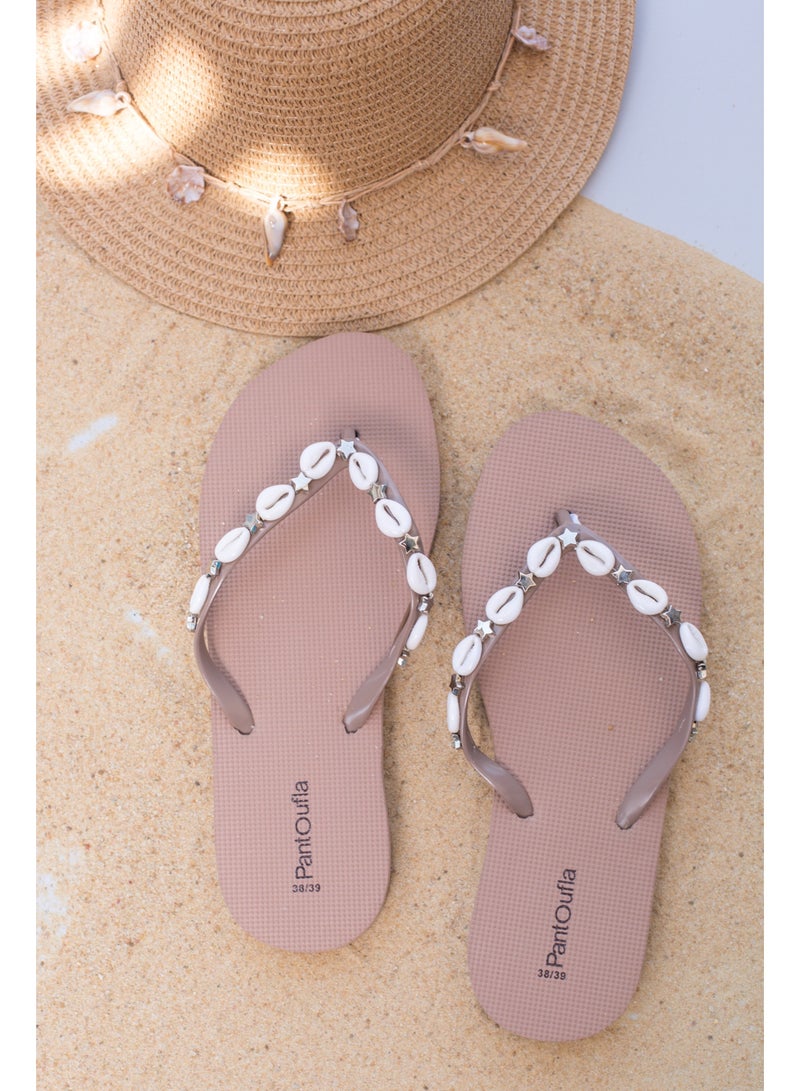 بنتوفلا شبشب صيفي شلز بيج - Image 1