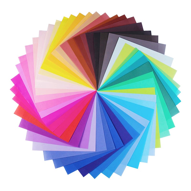 Opret Origami Paper Large, 100 Sheets 20x20cm / 8 inch Large Origami Paper 50 Vivid Colors Single Sided for Arts and Crafts Projects - Image 1