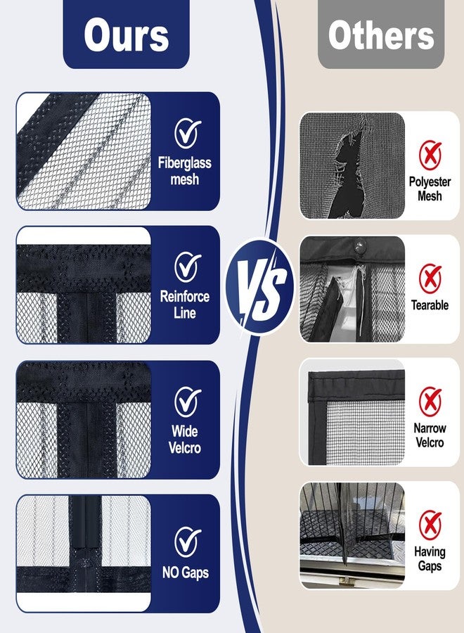 Ocean Ice Magnetic Screen Door Mesh, Hand Free Door Screen Magnetic Closure Keep Bug Out Let Breeze in, Magnetic Door Screen Pet and Kid Friendly,Door Net Screen with Magnet Fit Door Size 37x 82 Inch - Image 4