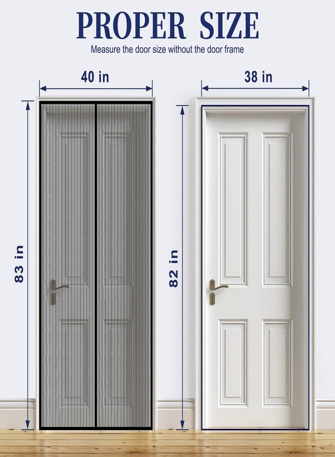 Ocean Ice Magnetic Screen Door Mesh, Hand Free Door Screen Magnetic Closure Keep Bug Out Let Breeze in, Magnetic Door Screen Pet and Kid Friendly,Door Net Screen with Magnet Fit Door Size 37x 82 Inch - Image 2