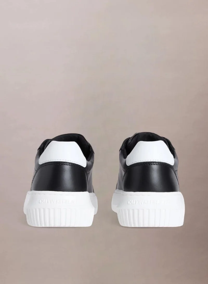 Calvin Klein Black/Bright White Leather Trainers for Women | Best Price UAE
