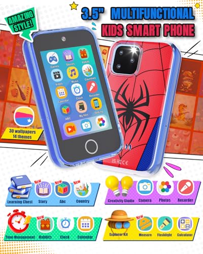 Byserten Kids Smart Phone 35 Touchscreen Kid Phones with Dual Camera Educational Toddler Learning Toys for 310 Year Old Boys Christmas Birthday Gifts Music Player Habit Tracker Games - Image 5