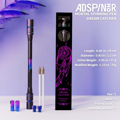ADSPINZOR Spinning Pen by MrNOPE Mortal Series Limited Color Version Black Professional Fidget for Tricks Long Weighted Writable Stress Relief With Balanced Metal Tips - Image 3