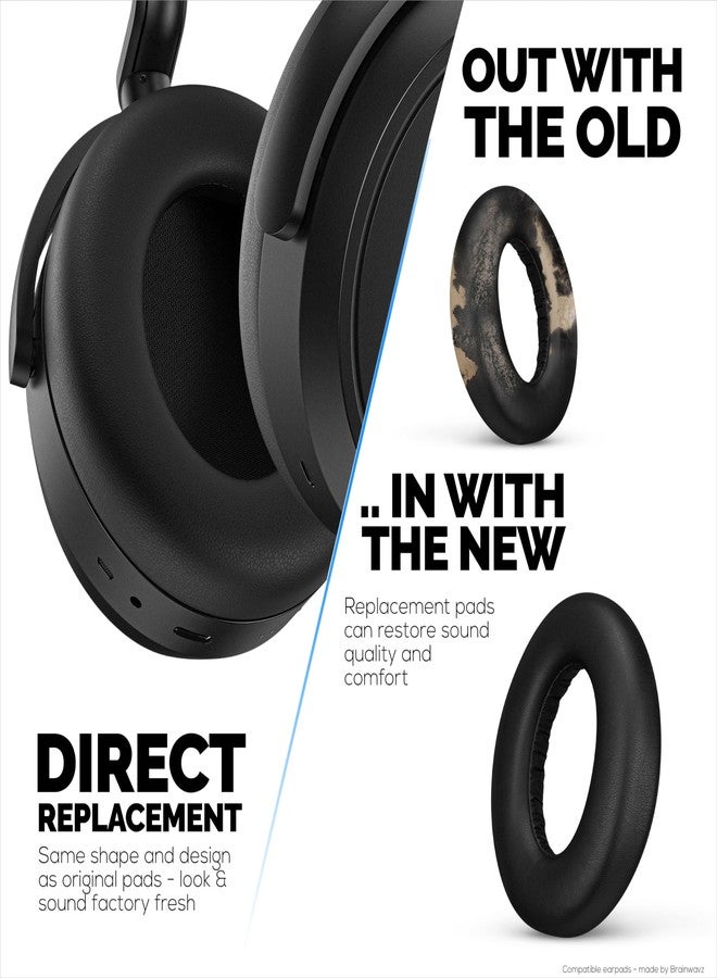 BRAINWAVZ Replacement Earpads for Sennheiser Momentum 4 (IV) Wireless Headphones, Soft PU Leather Cushions, Extra Comfort, Easy & Quick Installation, by Brainwavz (Black) - Image 3