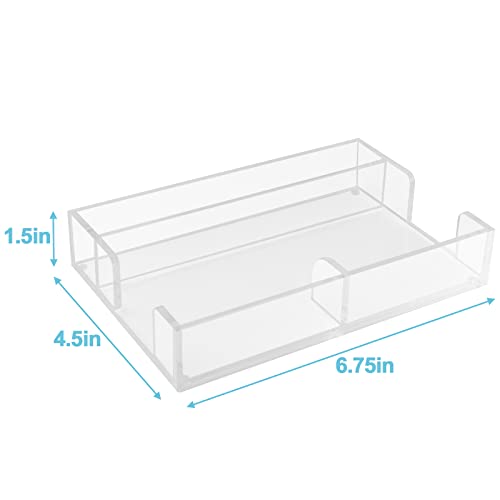 Homakover 2IN1 Clear Acrylic Sticky Notepad Holder with Glasses Organization, Pop Note Dispenser, Desk Organization for Office Home - Image 2