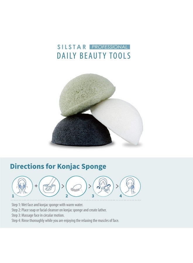 SILSTAR PROFESSIONAL Konjac Facial Sponge Tear Drop Cedar Green 203 - Our Konjac Sponge Offers an Amazing Cleansing and Shaving Experience. - Image 3