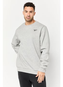 Reebok Men Sportswear Fit Long Sleeve Outdoor Sweatshirt, Light Grey  - Image 1