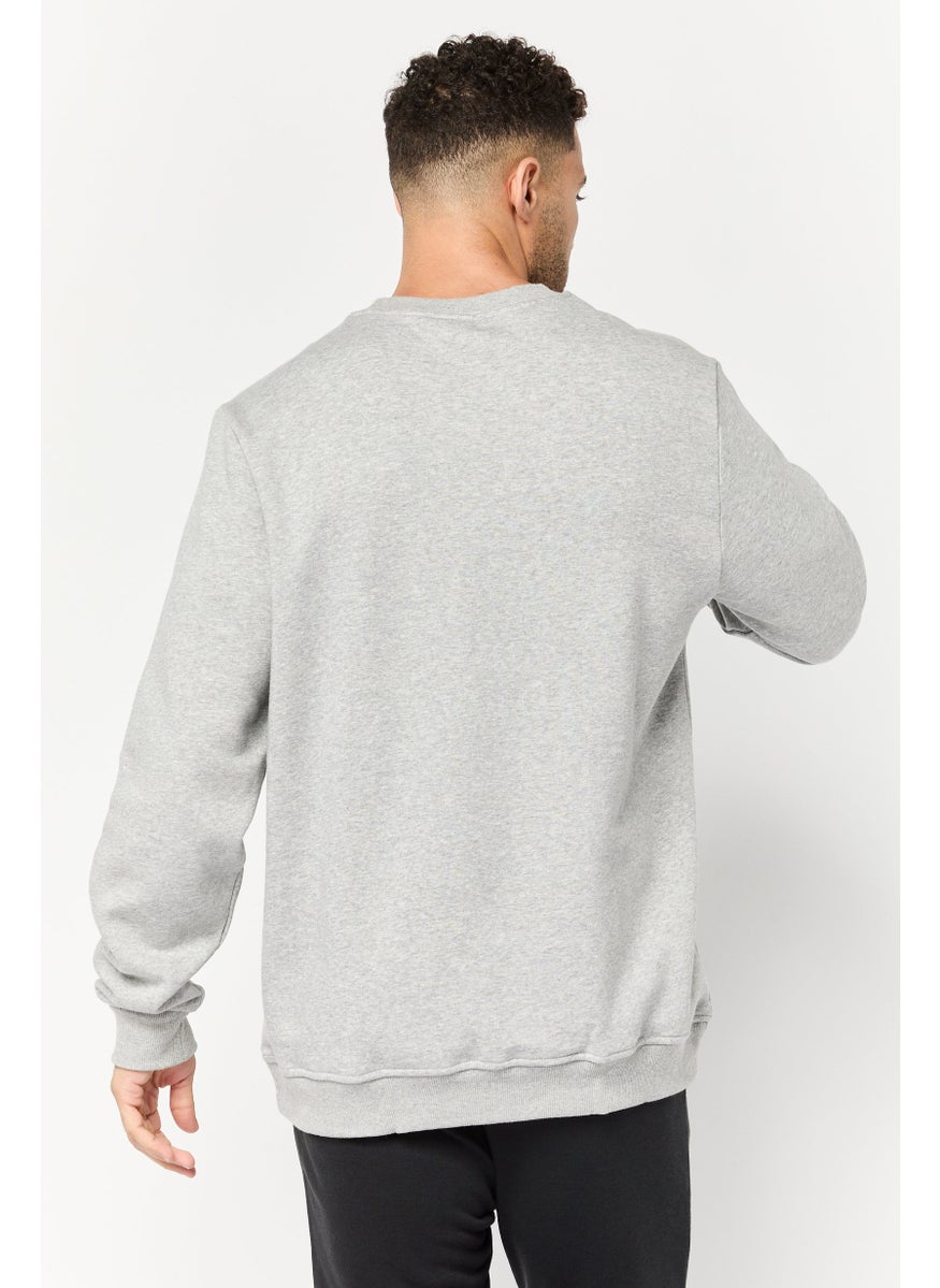 Reebok Men Sportswear Fit Long Sleeve Outdoor Sweatshirt, Light Grey  - Image 4