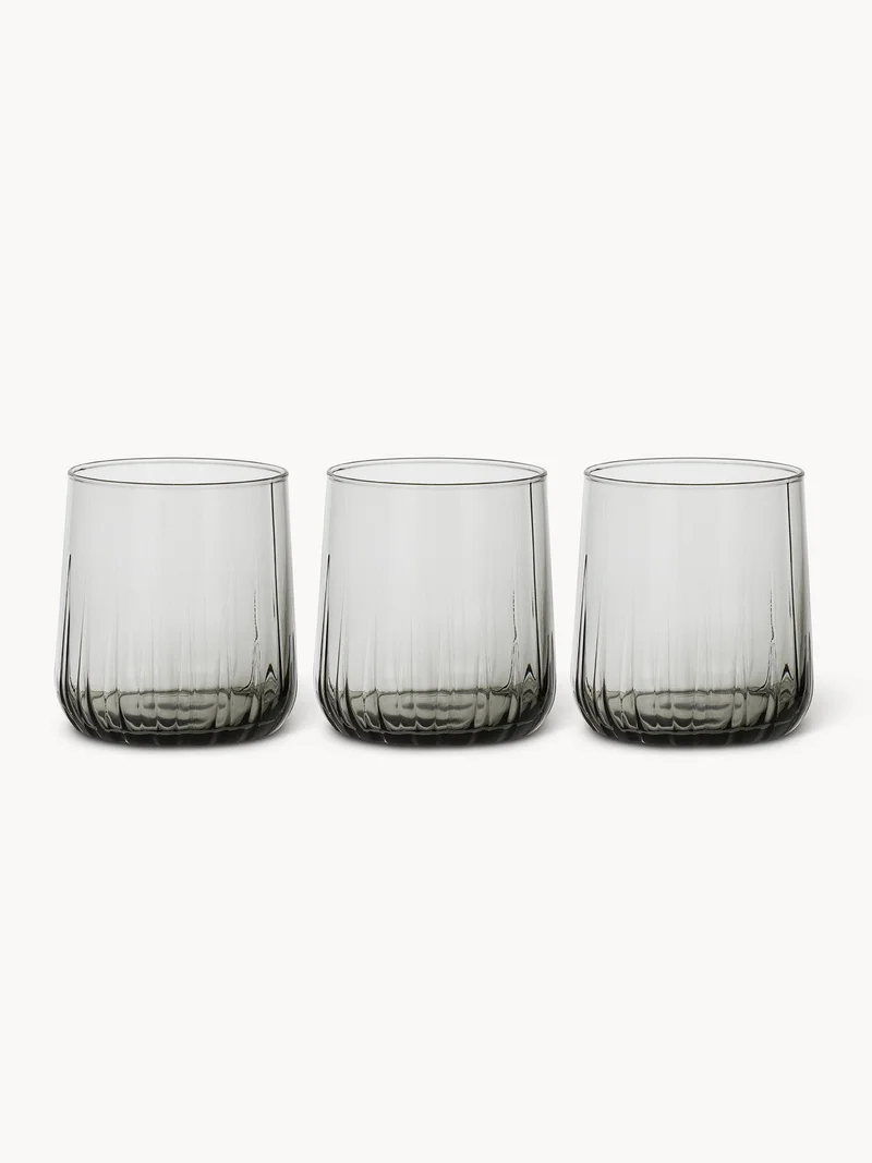 Coincasa Coincasa-Set Of 3 Nova  Glasses-Grey