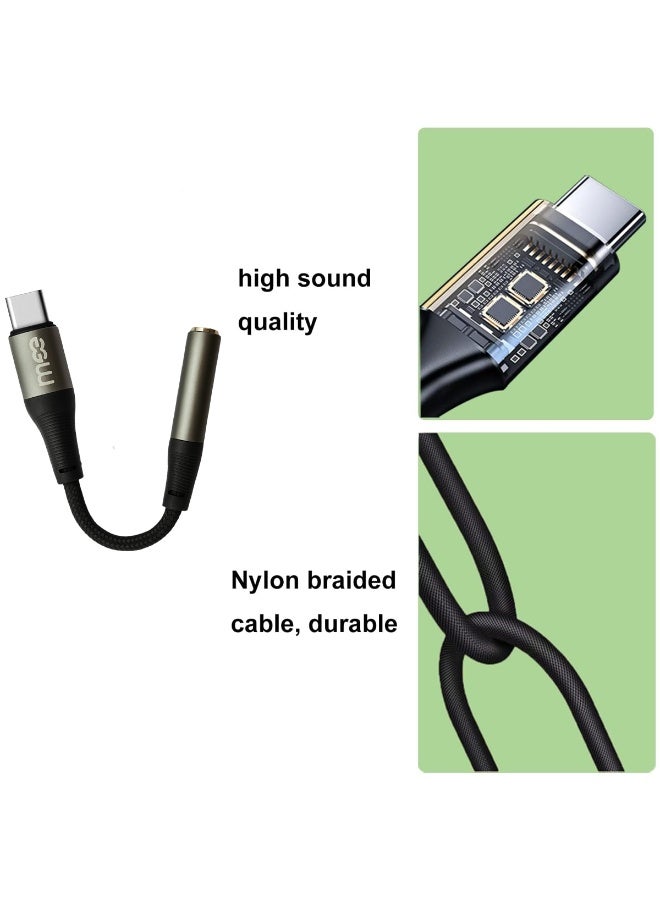 آیمی محول كابل صوت IMEE IM-225 من النوع C إلى 3.5 مم، تصميم متين مضفر من النايلون، غلاف من سبائك الألومنيوم، نقل صوت عالي الدقة، متوافق مع أجهزة النوع C والهواتف وأجهزة الكمبيوتر المحمولة ومكبرات الصوت وستيريو السيارة، بطول 0.12 متر - Image 2