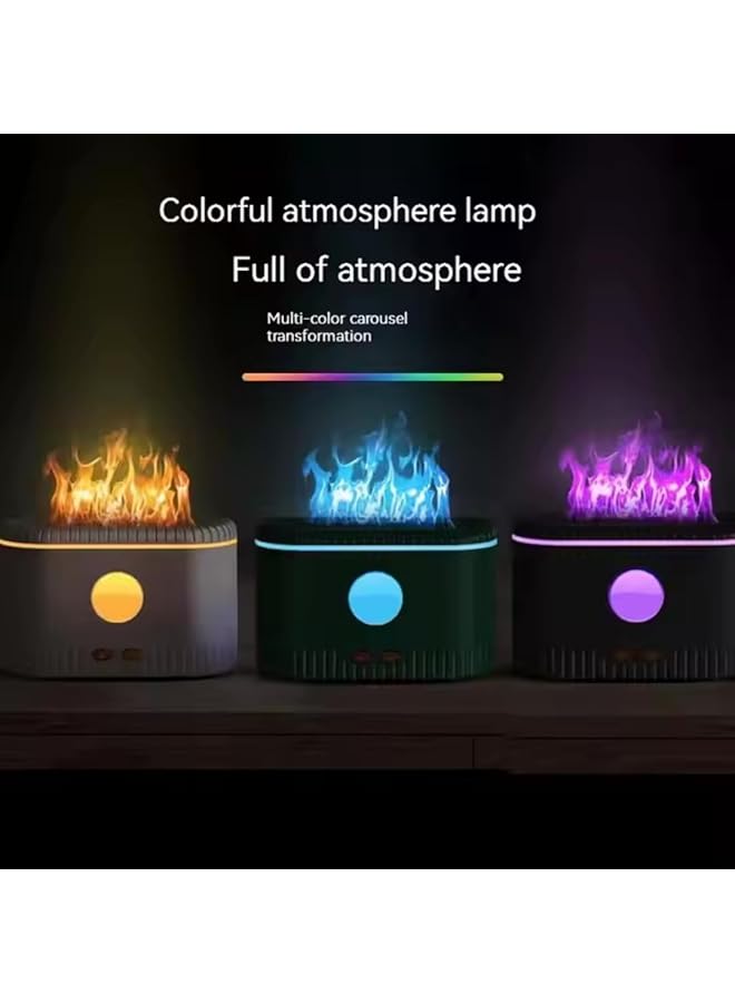 erorex Flame Air Diffuser Humidifier With 10 Ml Essential Oil Diffuser Bottle Portable Noiseless Aroma Diffuser Auto Off Protection Black  - Image 2