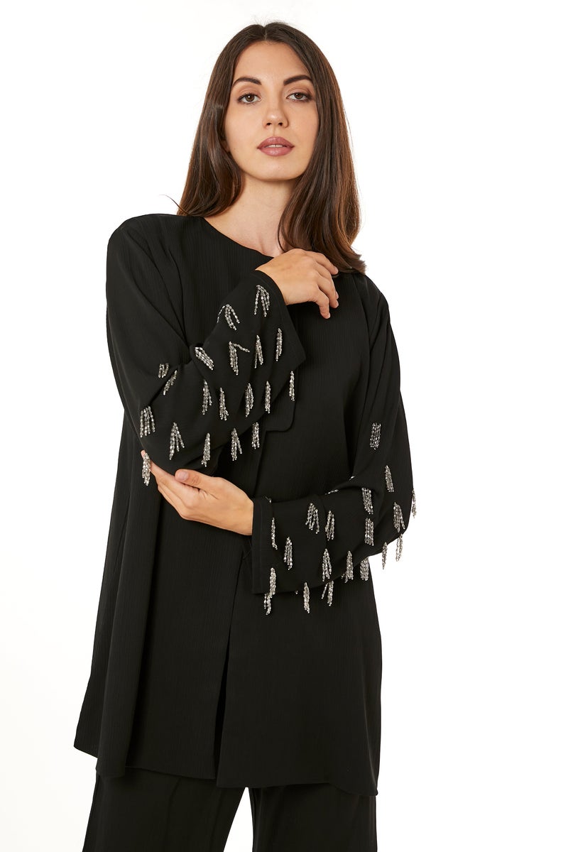 Moistreet Embellished Long Sleeve Top & Pant Set - Image 3
