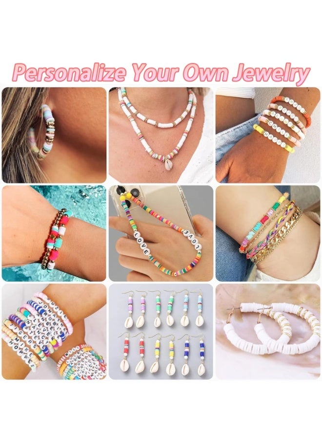 Capstro 25770PCS Polymer Clay Beads Bracelet Making Kit – 192 Colors Flat Heishi Beads Set with Letter Beads, Charms & Elastic String, DIY Jewelry Kit for Kids, Teens – 192 Colors - Image 5
