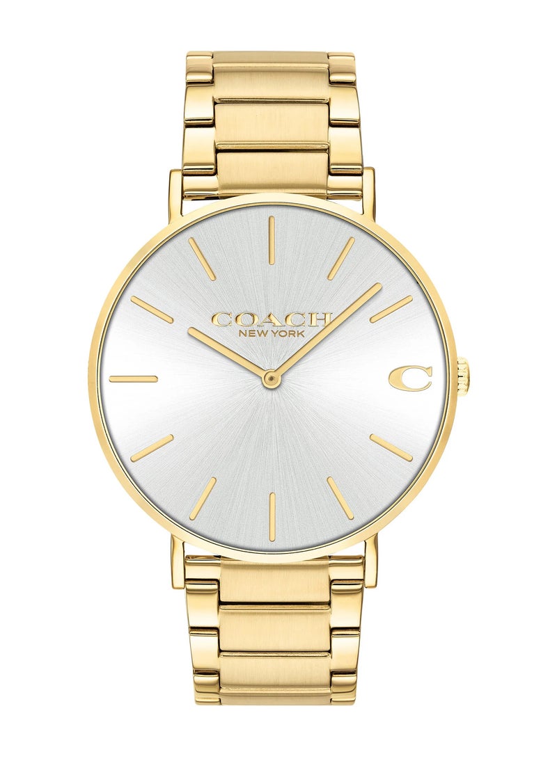 COACH Charles Silver Dial Gold Steel Strap Watch for Men - 14602430 - Image 1