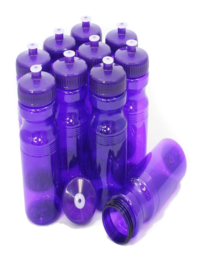 Rolling Sands 24 Ounce BPA-Free Purple Plastic Water Bottles, Set of 10, Made in USA - Image 1