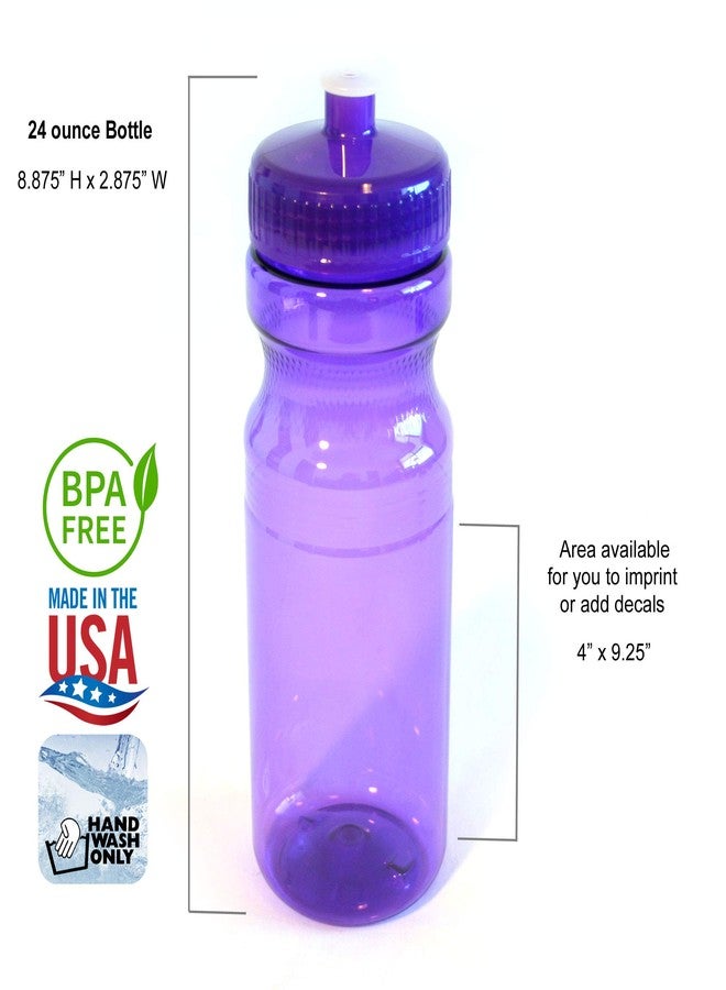 Rolling Sands 24 Ounce BPA-Free Purple Plastic Water Bottles, Set of 10, Made in USA - Image 2