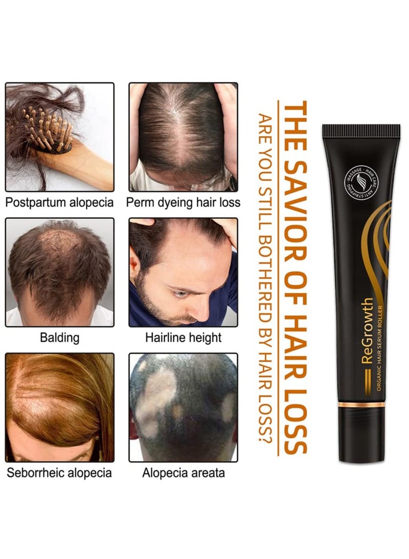 DubaiGallery Regrowth Organic Hair Serum Roller,Hair Growth for Men and Women,Triple Roll-On Massager Hair Growth Essence,Hair Care Anti Stripping Liquid,For All Hair Types - Image 3