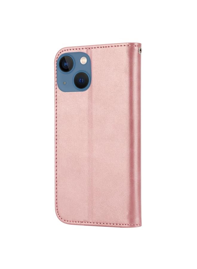 اس-توب جراب هاتف iPhone 13 من الجلد بتصميم شبكي مكعب مع إغلاق مغناطيسي وملمس جلد العجل - Image 3