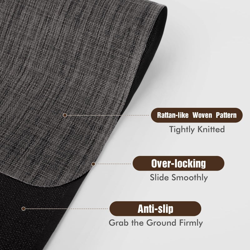 Blvornl Office Chair Mat for Hardwood Floor and Low Pile Carpet, 36"x 48" Desk Chair Mat for Hard Wood, Anti-Slip Hard Floor Protector Rolling Chair Mats, PVC Mat Desk Rug for Home, Black - Image 3