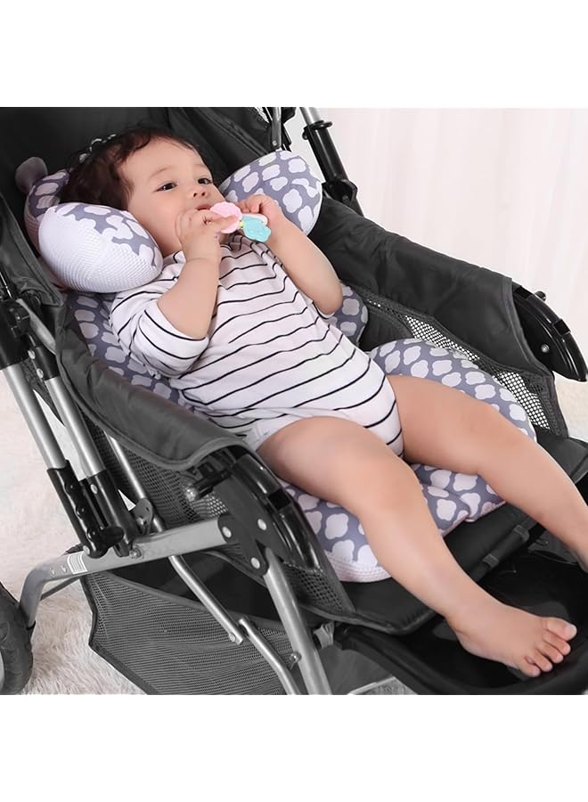 KAKIBLIN Stroller Cushion Toddler Car Seat Insert Baby Stroller Pillow Baby Pad Car Seat Neck Support Cushion For Toddler (Cloud) - Image 2
