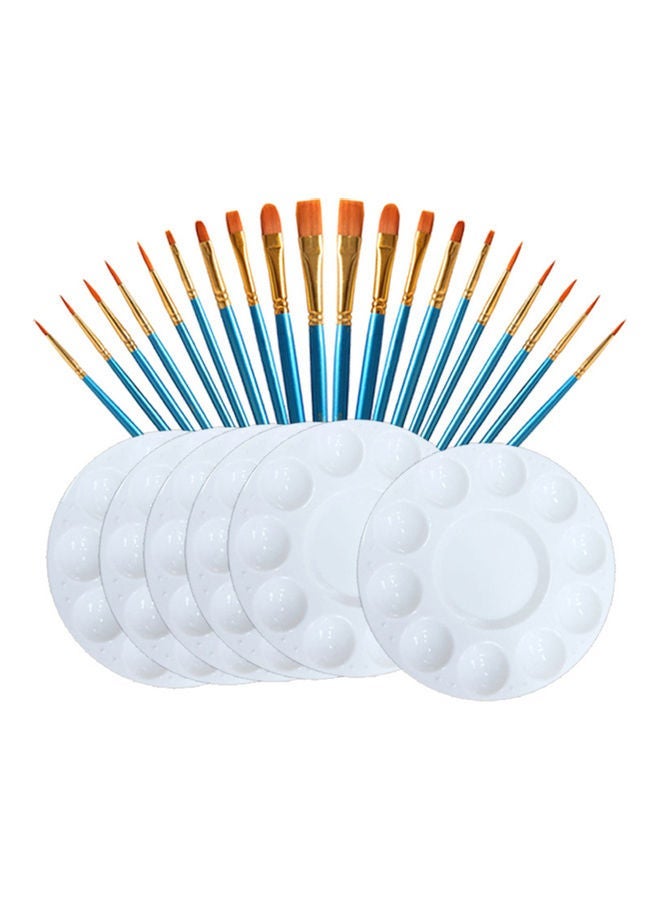 NIBEMINENT 26-Piece Paint Brush Set with Palettes Multicolour - Image 1