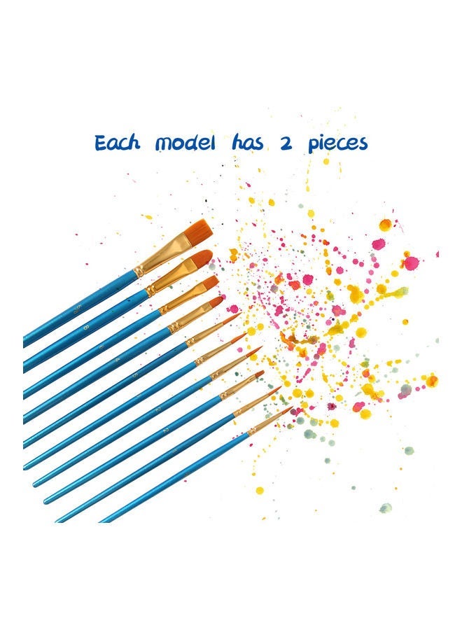 NIBEMINENT 26-Piece Paint Brush Set with Palettes Multicolour - Image 2
