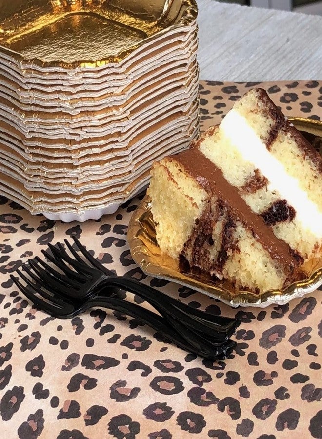 Outside the Box Papers Gold Foil Mini Dessert Paper Plates - Appetizer Plate - Charcuterie Plate - Valentine- Wedding Tableware - Heavyweight - 4 x 4 Inches - 50 Pack - Image 4