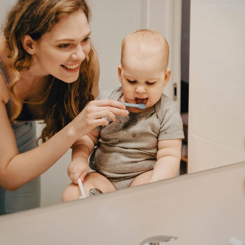 ACHARAJ Dual-Sided Baby Finger Toothbrush set, Oral Care Set For baby, Silicone baby Toothbrush With Suction Base, baby Finger Toothbrush Tongue Oral Cleaner Kit (2 pcs-1 set)(Multicolor) - Image 5