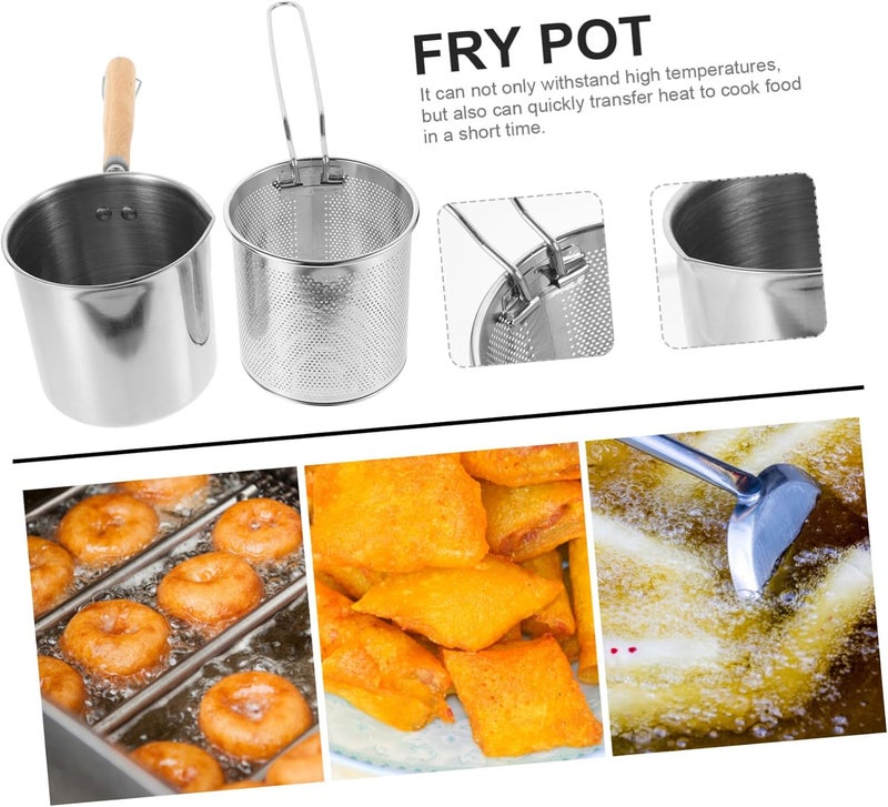 Modern practical shape MAGICLULU 1set Frying Pot Basket and Lid Mini Deep Fryer Basket Fry Stainless Steel Fryer Easy Clean Modern look Gulf mainstream practical design Elegant practical design Upgraded general material Safe silicone build Flexible usage build Safe material Classic trendy design picks Riyadh Jeddah Dammam ship Multi-category warehouse equip Global upgraded economical craftsmanship Wide use selected material Demand-based stock planning All consumer tier purchase options Cost saving user oriented build No overseas transit wait Instant order available stock Upgraded simple practical design Gulf standard sizing alternatives Flat working surface All space matching look Multi item matching Diverse purchase plan Economical varied sizing picks - Image 4
