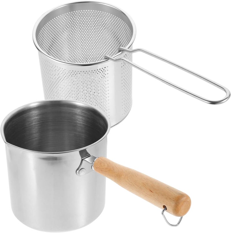 Modern practical shape MAGICLULU 1set Frying Pot Basket and Lid Mini Deep Fryer Basket Fry Stainless Steel Fryer Easy Clean Modern look Gulf mainstream practical design Elegant practical design Upgraded general material Safe silicone build Flexible usage build Safe material Classic trendy design picks Riyadh Jeddah Dammam ship Multi-category warehouse equip Global upgraded economical craftsmanship Wide use selected material Demand-based stock planning All consumer tier purchase options Cost saving user oriented build No overseas transit wait Instant order available stock Upgraded simple practical design Gulf standard sizing alternatives Flat working surface All space matching look Multi item matching Diverse purchase plan Economical varied sizing picks - Image 1