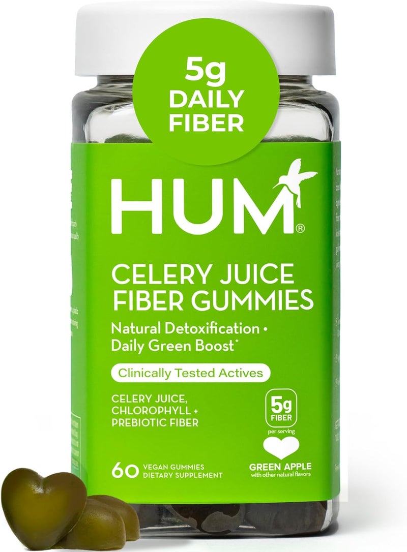 HUM The First Prebiotic Celery Juice Fiber Gummies Supports Detoxification A Daily Green Boost Includes Celery Juice Chlorophyll Prebiotic Fiber 60Count - Image 1