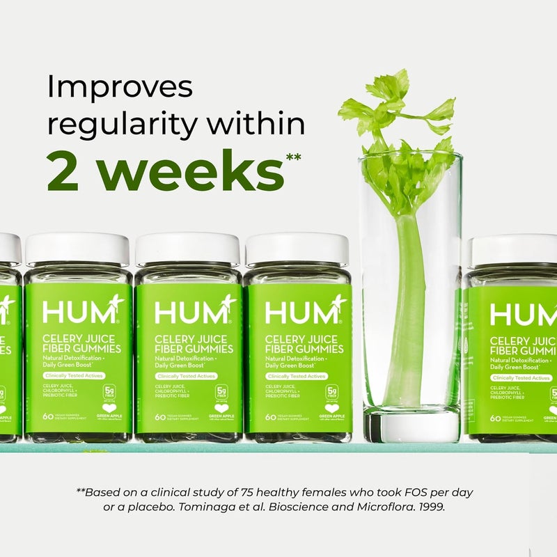 HUM The First Prebiotic Celery Juice Fiber Gummies Supports Detoxification A Daily Green Boost Includes Celery Juice Chlorophyll Prebiotic Fiber 60Count - Image 3
