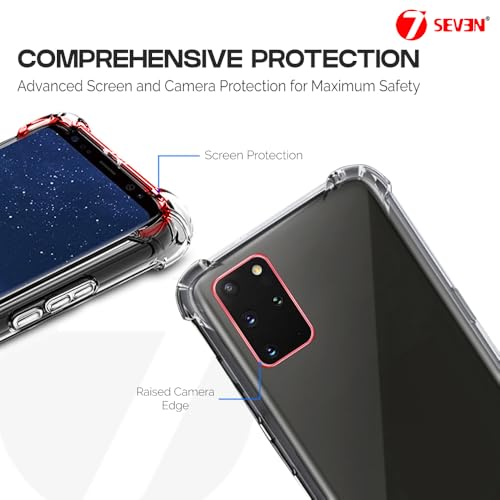 7-Seven 7SEVEN® Back Cover for Samsung Galaxy S20 Plus Transparent Mobile Back Case Shock Proof Design Camera Edges Protection Crystal Clear Phone Case Silicon Soft TPU and Flexible Bumper Phone Cover - Image 3