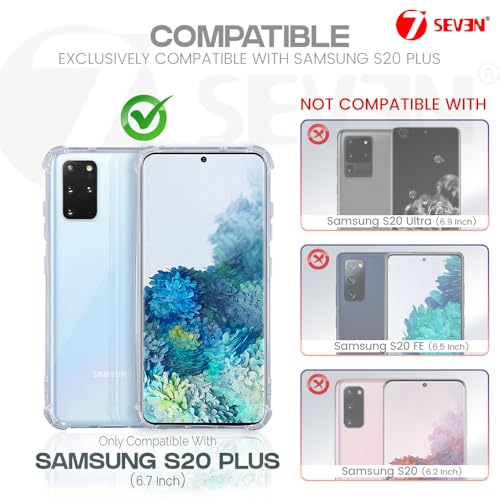 7-Seven 7SEVEN® Back Cover for Samsung Galaxy S20 Plus Transparent Mobile Back Case Shock Proof Design Camera Edges Protection Crystal Clear Phone Case Silicon Soft TPU and Flexible Bumper Phone Cover - Image 2