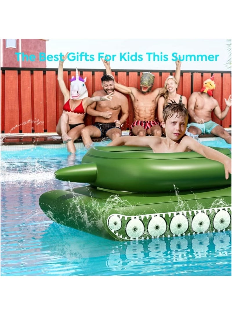 DUSALA Tank Inflatable for Pool Party Toys,Float Pool Floaties Tank Sprinkler Toy with Squirt Gun for Kids Adult,Float Tank Battle Rafts Inflatable Toy for Summer Pool Party Water Play Pool Games - Image 4