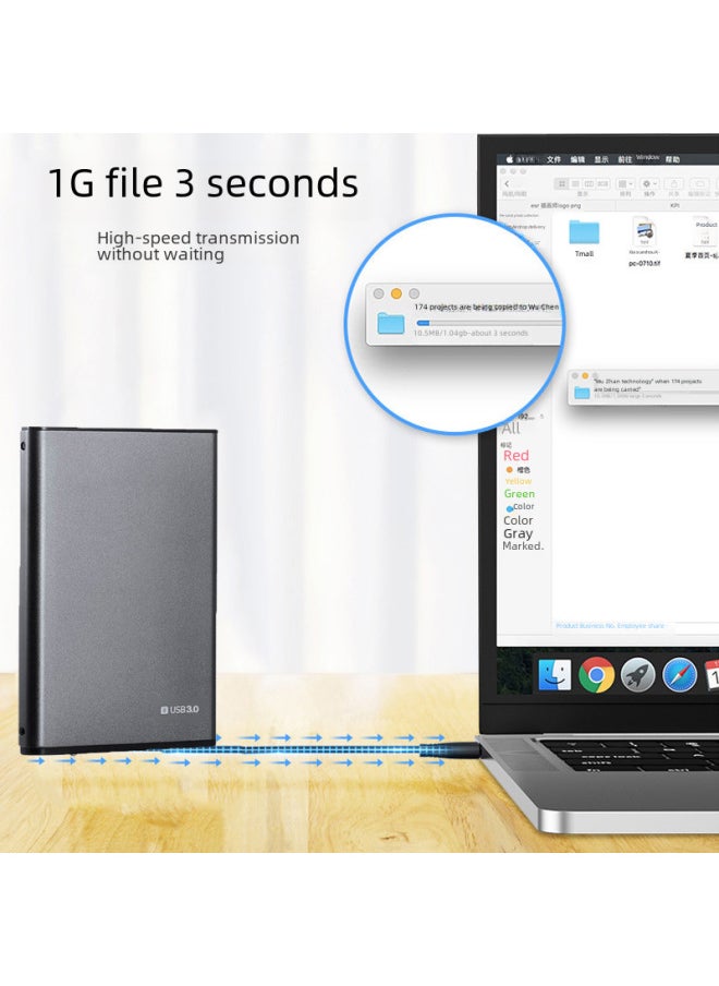 2.5 Inch Mobile Hard Disk Box SSD Mechanical Solid Aluminum Alloy Hard Disk Box 3.0-Color:iron Gray 3.0  - Image 5