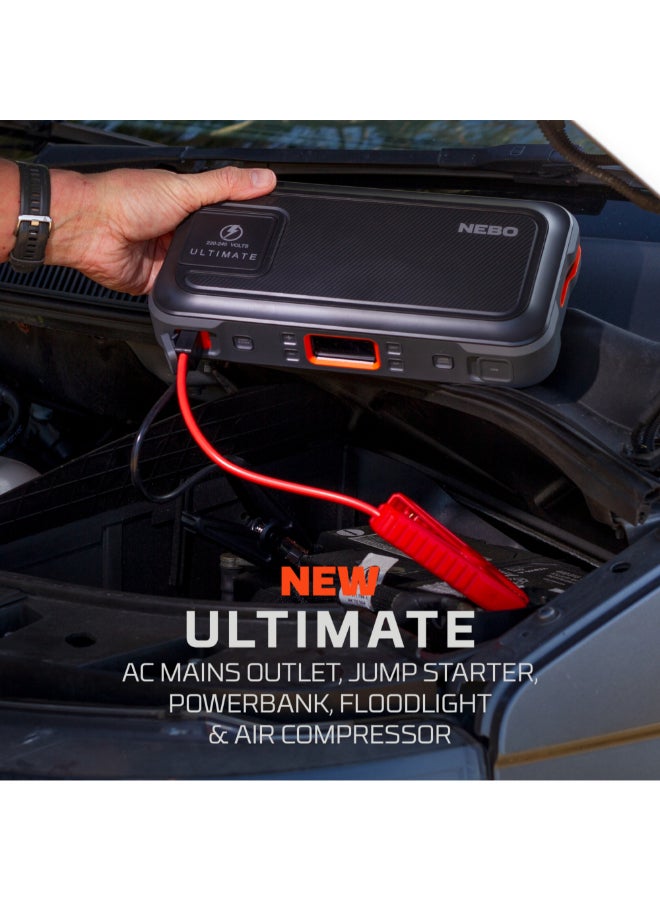 NEBO 12V 15000mAh Li-ion Ultimate Digital Jump Starter Grey and Orange 5.7 x 14.3 x 27.5 cm NEB-PBK-0005-CB - Image 3