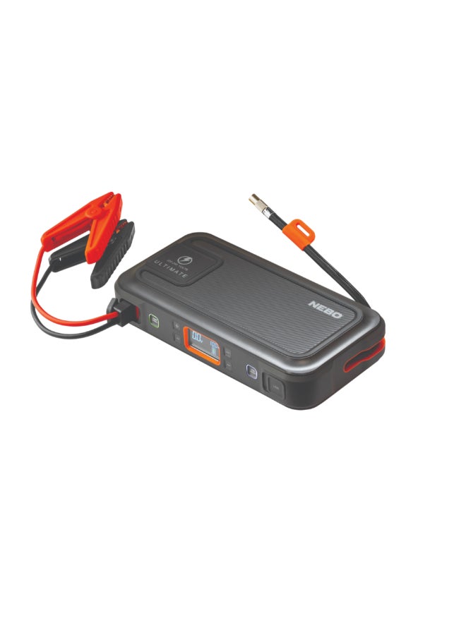 NEBO 12V 15000mAh Li-ion Ultimate Digital Jump Starter Grey and Orange 5.7 x 14.3 x 27.5 cm NEB-PBK-0005-CB - Image 2