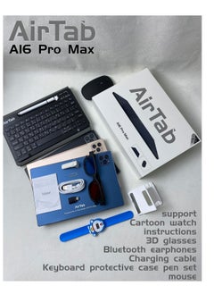 AirTab 10.1 -Inch Smart Tablet A16 PRO MAX Android 13 Tablet With 1TB Storage and 16GB RAM Quad Core Wi-Fi LTE Dual Sim with Touch Pen and Keyboard - Black  - Image 2