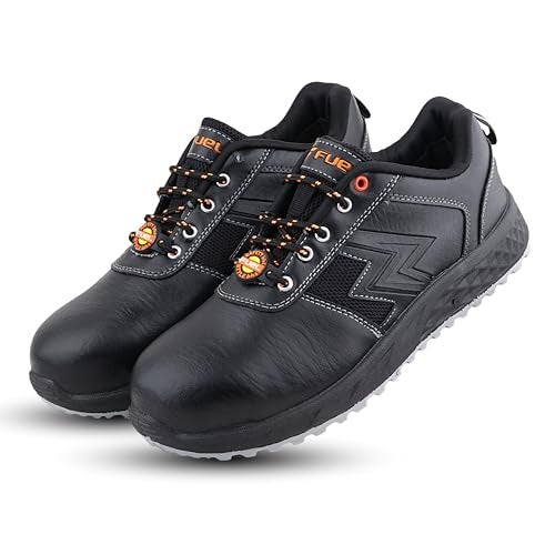 FUEL Gravix Safety Shoes for Men | Steel Toe Work Shoes with Anti-Slip Sole, Lightweight & Durable Industrial Safety Footwear (6UK,Black) - Image 4