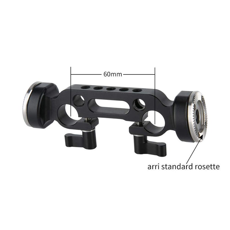 NICEYRIG Rosette Mount Extension Arm Connector with 15mm Dual Rod Clamp for ARRI Standard (M6 31.8mm) Rosette Handle Set - 254 - Image 5