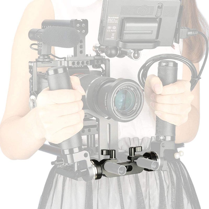 NICEYRIG Rosette Mount Extension Arm Connector with 15mm Dual Rod Clamp for ARRI Standard (M6 31.8mm) Rosette Handle Set - 254 - Image 3