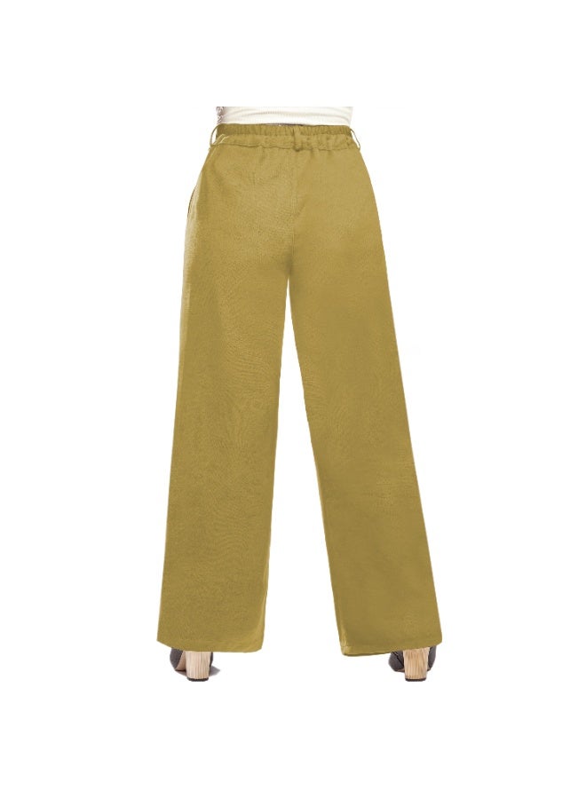 Smoky Egypt Wide Leg Solid Velvet Pants-Camel - Image 4