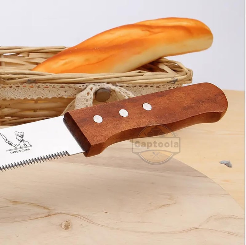Captoola سكين كابتولا 10 بوصة ذات حافة مسننة لقطع الخبز القاسي والمعجنات والكعك والخبز المنزلي حادة كالشفرات مجموعة من 1 - Image 3