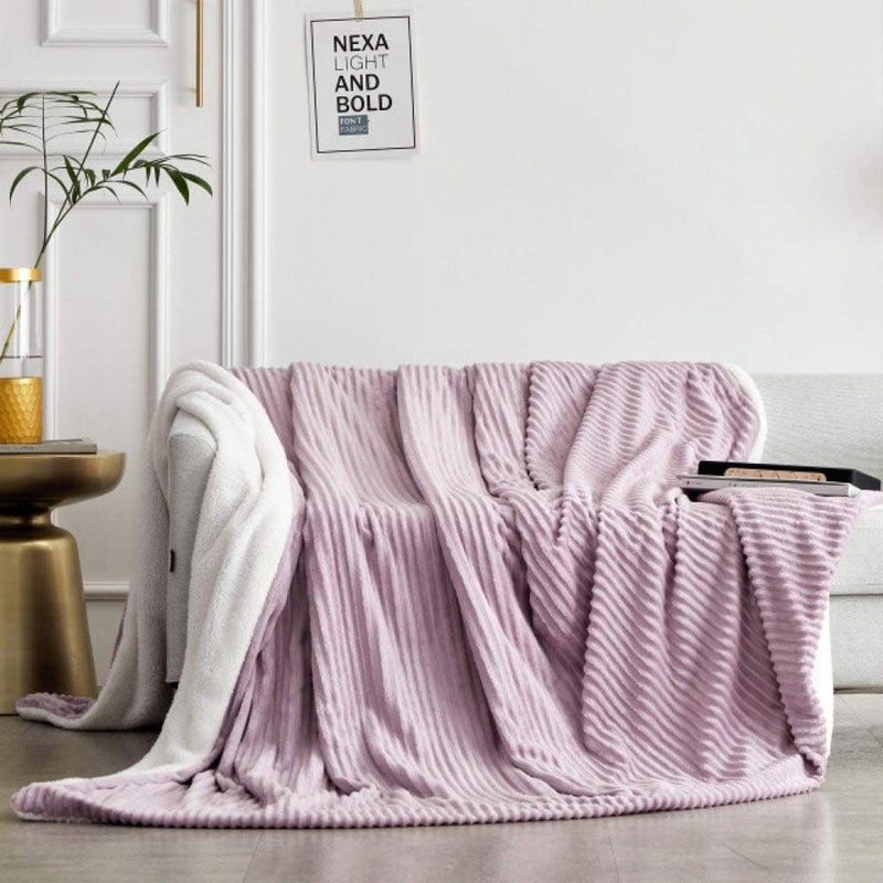 Napping Blanket Home Thick Blanket Sof Office Siest Air-Condition Quilt Baby Sleeper Plaid Bedspread Dark Blue 150x200cm (Purple 180x200cm)
