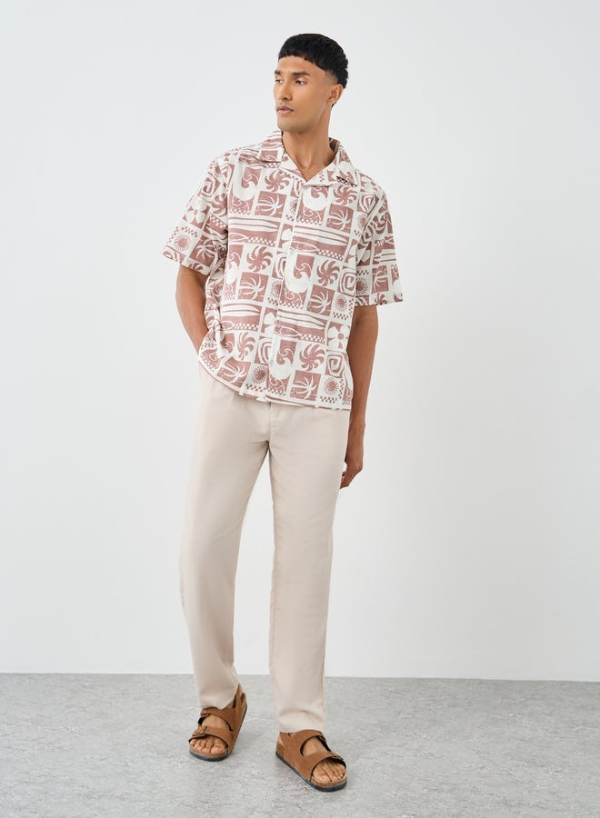 Styli All-Over Print Resort Collar Relaxed Fit Shirt - Image 2