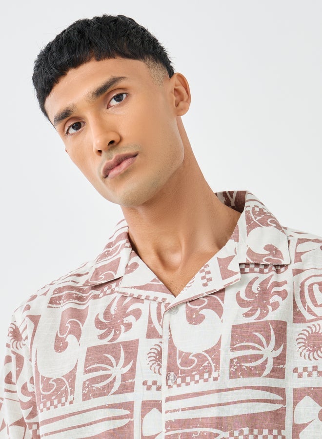 Styli All-Over Print Resort Collar Relaxed Fit Shirt - Image 3